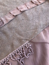 Load image into Gallery viewer, Pamper Yourself Now Brown with Small Rose and Chiffon lace Trim Triangle Scarf
