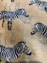 Load image into Gallery viewer, Pamper Yourself Now Dark Beige Zebra Animal Print Large Scarf, wrap or Shawl.
