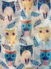 Load image into Gallery viewer, Pamper Yourself Now Cream Big Eye Owls Design Pretty Scarf, Long Soft Ladies Fashion London
