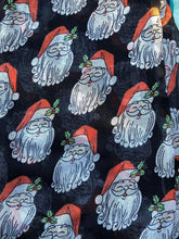 Load image into Gallery viewer, Black santa ladies scarf/wrap. Great christmas scarf.
