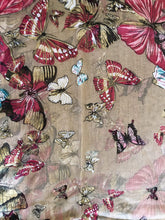 Load image into Gallery viewer, Pamper Yourself Now Beige Scarf with Big and Small Butterflies
