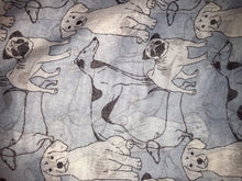 Load image into Gallery viewer, Pamper Yourself Now Blue Sketched Mixed Dog Design Scarf Pug, Sausage Dog, Labrador and whippit
