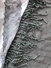 Load image into Gallery viewer, Grey funky snood with diamond design finish and small tassels
