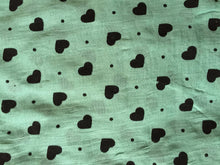 Load image into Gallery viewer, Pamper Yourself Now Green with Black Embossed Love Hearts and dot Design Snood
