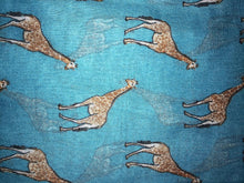 Load image into Gallery viewer, Teal giraffe long soft scarf
