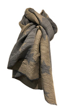 Load image into Gallery viewer, Beige with grey star blanket scarf
