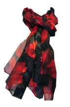 Load image into Gallery viewer, Black thin poppy Ladies Soft Long scarf
