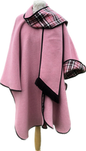 Load image into Gallery viewer, Pink tartan reversible wrap for women
