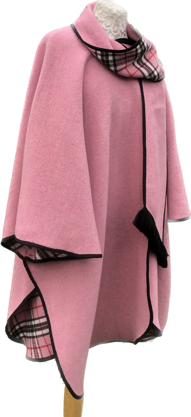 Pink wool cape on sale
