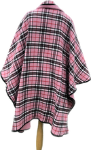 Load image into Gallery viewer, Pink tartan reversible cape UK
