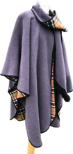 Load image into Gallery viewer, Lilac tartan Reversible wrap for women
