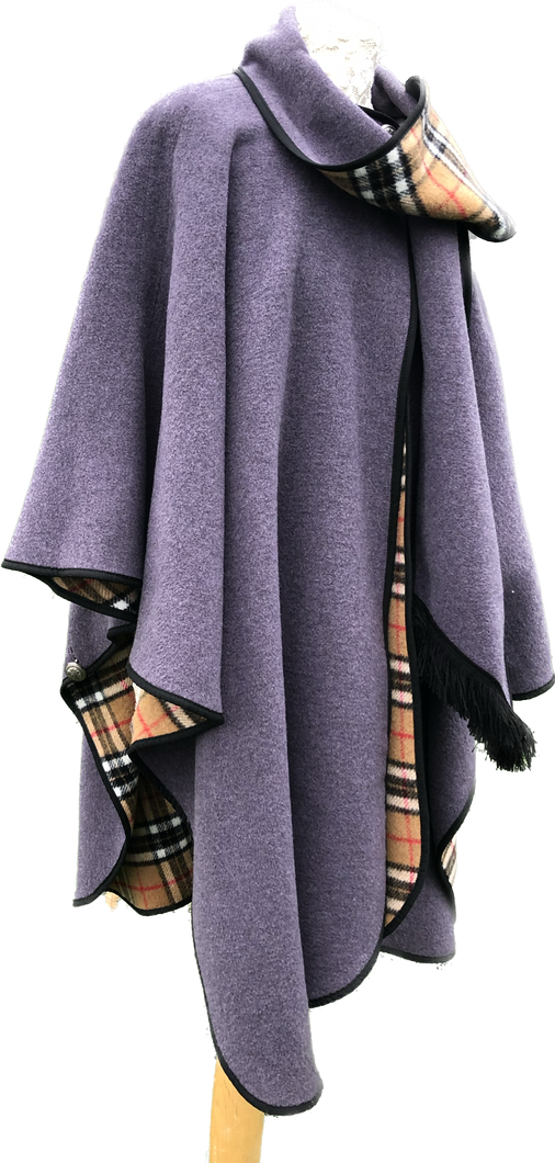 Lilac tartan Reversible wrap for women