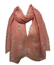 Load image into Gallery viewer, Pink Bichon Frise dog long scarf/wrap
