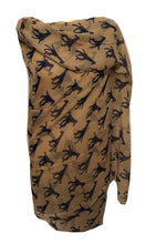 Load image into Gallery viewer, Beige with navy giraffe long soft ladies scarf
