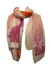 Load image into Gallery viewer, Fuchsia and orange tree scarf
