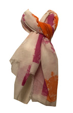 Load image into Gallery viewer, scarf with fuchsia and orange 
