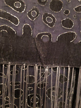 Load image into Gallery viewer, Grey Leopard Print Glittered Velvet Scarf/wrap with Tassels for women.
