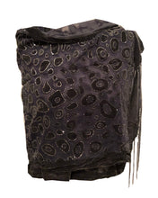 Load image into Gallery viewer, Grey Leopard Print Glittered Velvet Scarf/wrap with Tassels for women.
