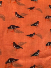 Load image into Gallery viewer, Orange with Oyster Catcher Bird Long Scarf
