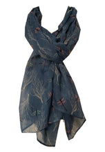 Load image into Gallery viewer, Blue Dragonfly Daydream Design Soft Long Scarf/wrap
