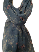 Load image into Gallery viewer, Blue Dragonfly Daydream Design Soft Long Scarf/wrap
