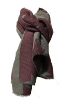 Load image into Gallery viewer, Purple and grey star blanket scarf

