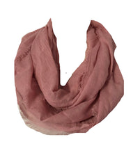 Load image into Gallery viewer, Pink plain snood with frayed edge
