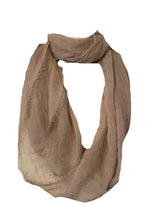 Load image into Gallery viewer, Plain beige snood with frayed edge
