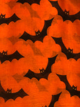 Load image into Gallery viewer, Halloween orange with black bats scarf/wrap
