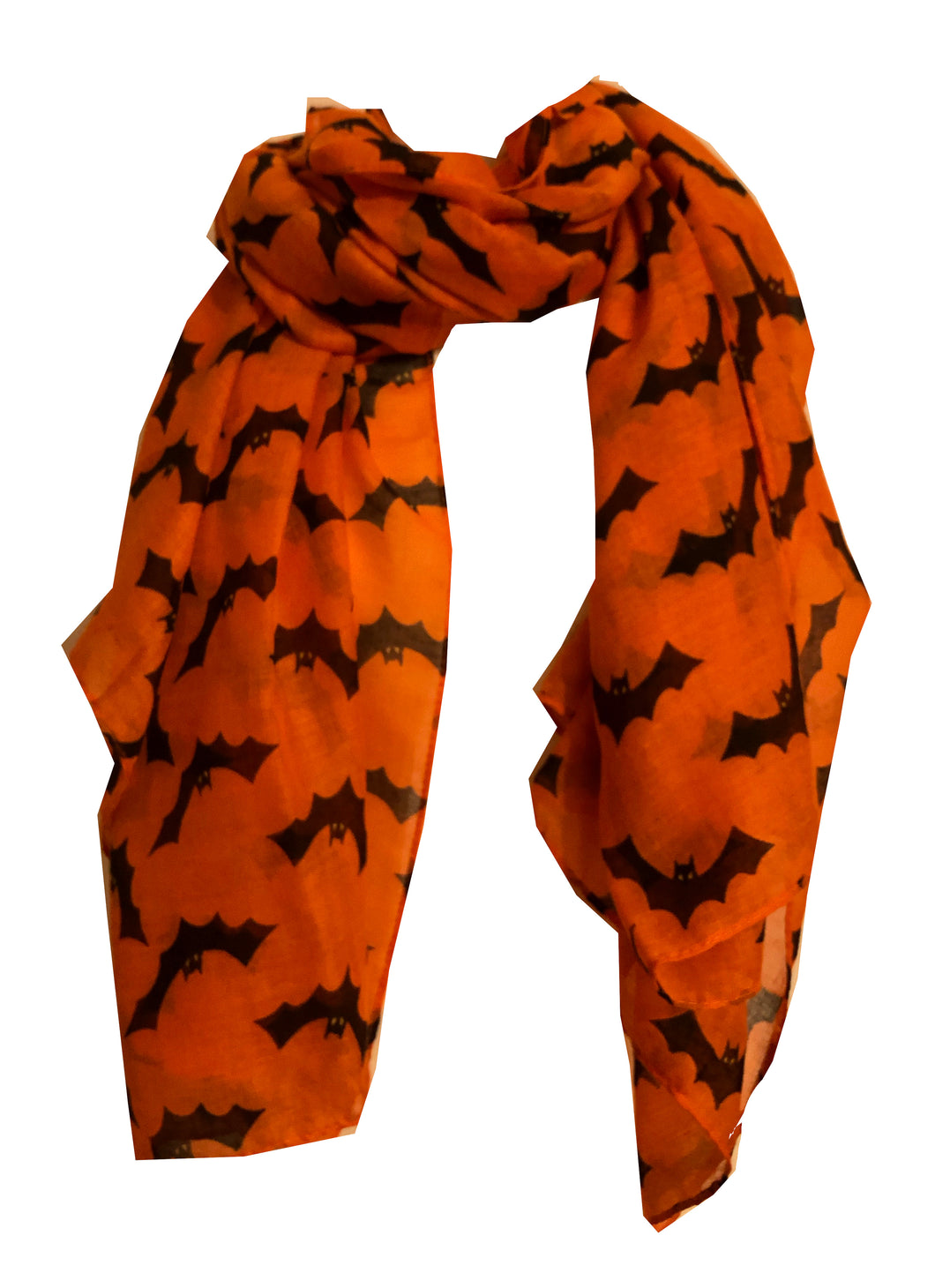 Halloween orange with black bats scarf/wrap