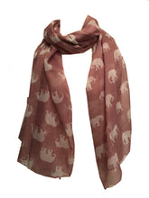 Load image into Gallery viewer, Pink with white elephant scarf
