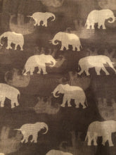 Load image into Gallery viewer, Grey with white elephant scarf
