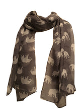 Load image into Gallery viewer, Grey with white elephant scarf
