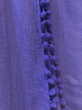 Load image into Gallery viewer, Pamper Yourself Now Dark Purple Plain Scarf/wrap with bobbles
