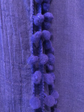 Load image into Gallery viewer, Pamper Yourself Now Dark Purple Plain Scarf/wrap with bobbles
