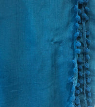 Load image into Gallery viewer, Pamper Yourself Now Teal Plain Scarf/wrap with bobbles
