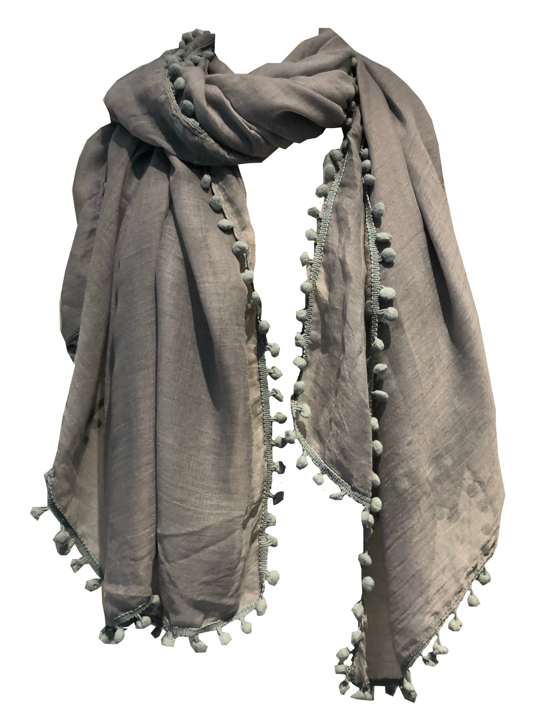 Pamper Yourself Now Grey Plain Scarf/wrap with bobbles