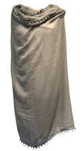 Load image into Gallery viewer, Pamper Yourself Now Grey Plain Scarf/wrap with bobbles
