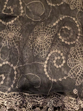 Load image into Gallery viewer, Dark grey lace scarf
