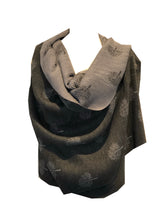 Load image into Gallery viewer, Pamper Yourself Now Women&#39;s Reversible Two Tone Blanket Pleated Winter/Autumn Scarf wrap Shawl with Mulberry Trees. Great for Gifts. (Grey/Mustard)
