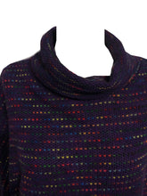 Load image into Gallery viewer, Ladies Purple multi coloured spotty Cowl Neck Jumper with Pockets (A93)
