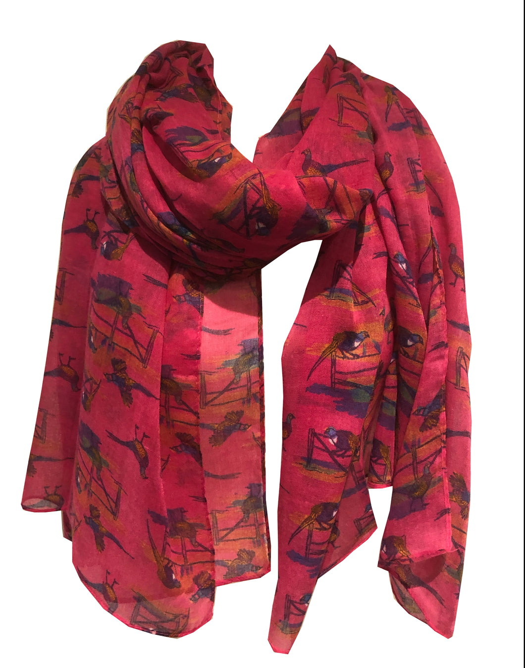 Pamper Yourself Now Pink Pheasant Long Scarf/wrap
