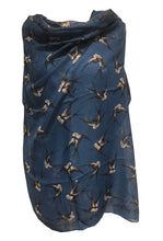 Load image into Gallery viewer, Pamper Yourself Now Blue Big Swallow Scarf

