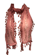 Load image into Gallery viewer, Middle pink leaf lace scarf
