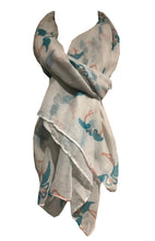 Load image into Gallery viewer, Pamper Yourself Now White Kissing Flamingo Long Soft Scarf
