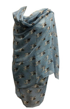 Load image into Gallery viewer, Pamper Yourself Now Light Blue French Bulldog Dog Long Scarf
