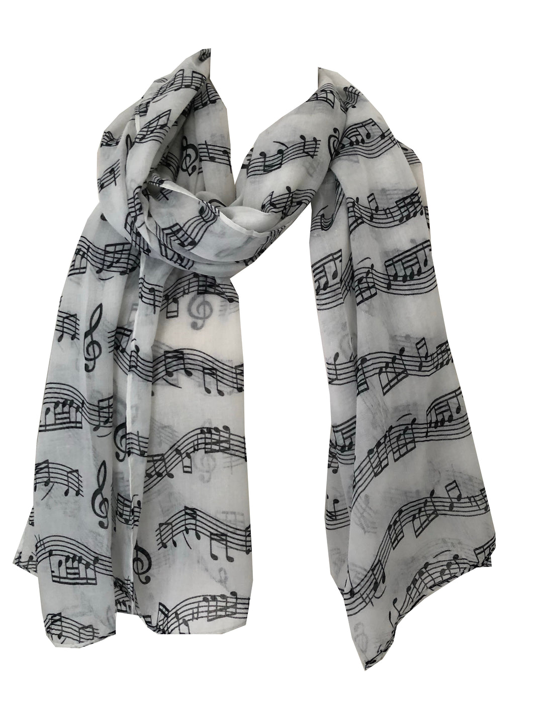 Pamper Yourself Now Big Scarf with White with Black Notes Print Scarf. Lovely Warm Winter Scarf Fantastic Gift