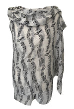Load image into Gallery viewer, Pamper Yourself Now Big Scarf with White with Black Notes Print Scarf. Lovely Warm Winter Scarf Fantastic Gift
