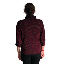 Load image into Gallery viewer, Ladies burgundy multi coloured spotty Cowl Neck Jumper with Pockets (A93)
