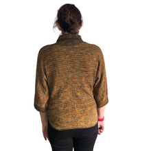Load image into Gallery viewer, Ladies mustard multi coloured spotty Cowl Neck Jumper with Pockets (A93)
